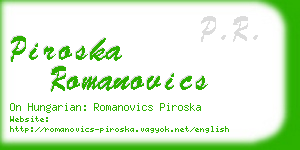 piroska romanovics business card